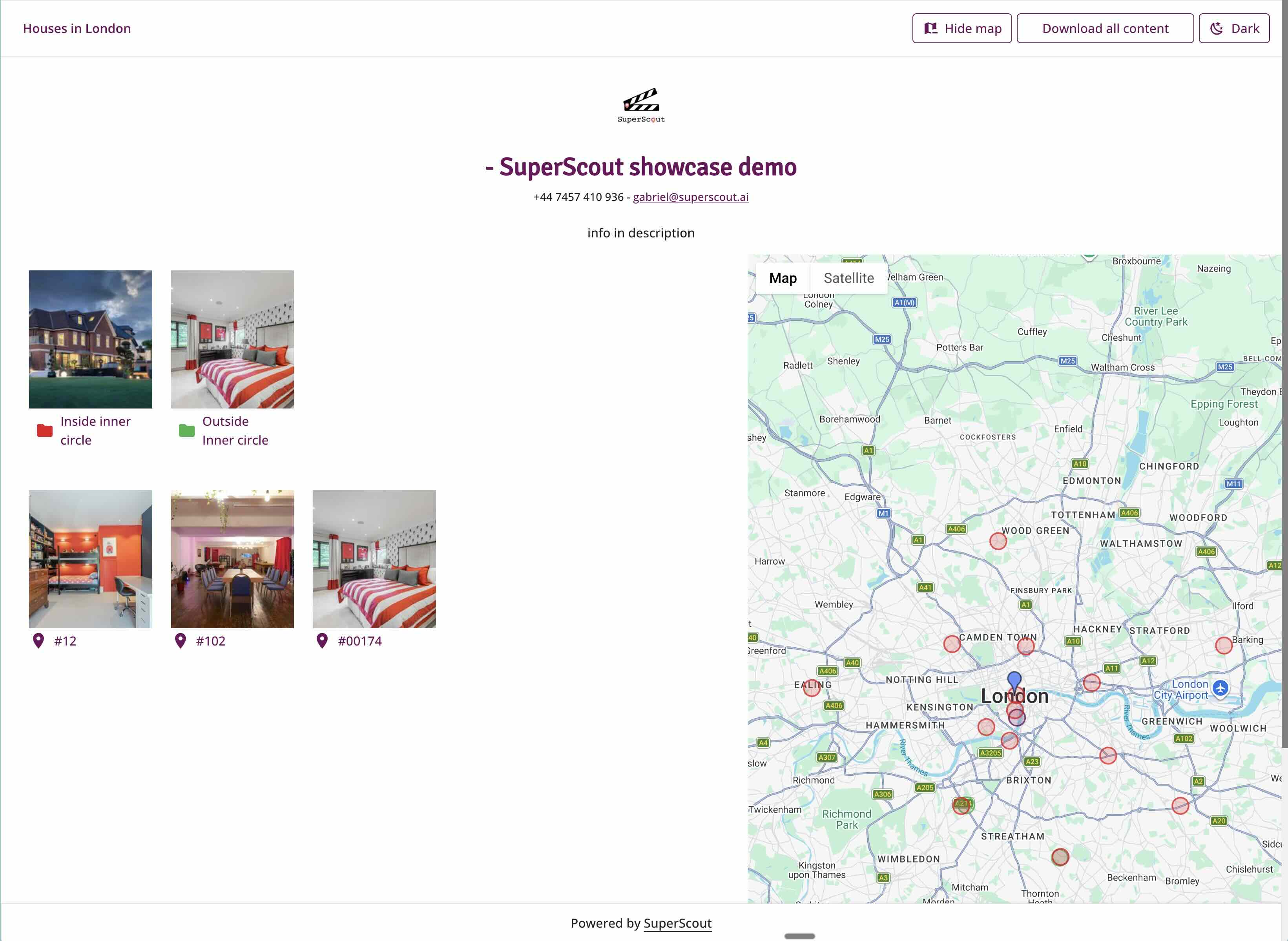 Click to expand SuperScout Pro share link view — control exactly which locations your clients see